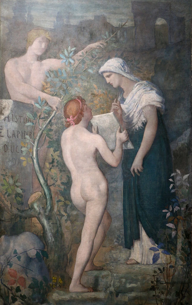 Pierre Puvis de Chavannes - 119, raccoglimento, storia e vigilanza, Musée d'Orsay, Parigi, dettaglio